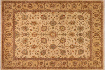 handmade Traditional Kafkaz Chobi Ziegler Beige Beige Hand Knotted RECTANGLE 100% WOOL area rug 8 x 10